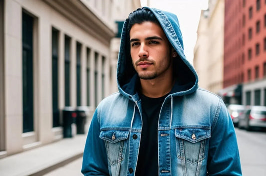 Elevate Your Wardrobe with the Men's Trendy Hooded Denim Jacket