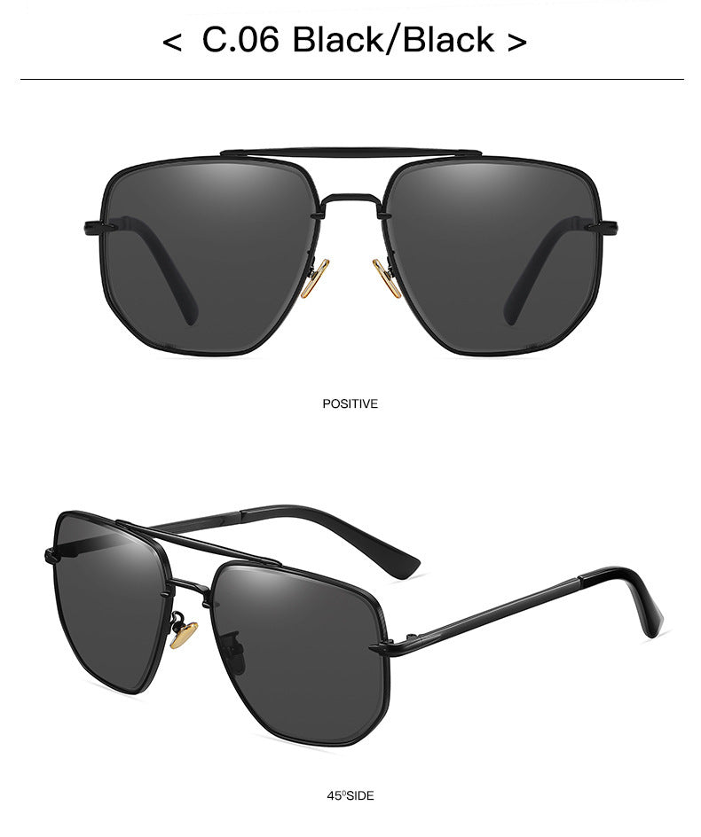 Lootario Men's Double Bridge Gradient Cut Sunglasses | UV Protection - Lootario