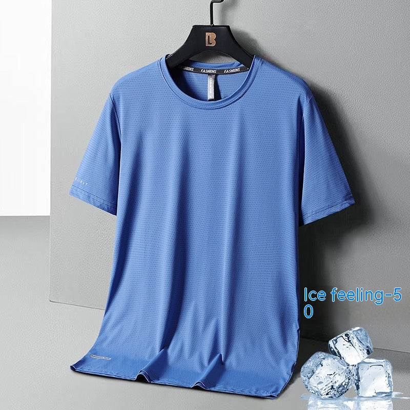 Summer Ice Silk Quick-drying Loose Breathable Short Sleeve - Lootario