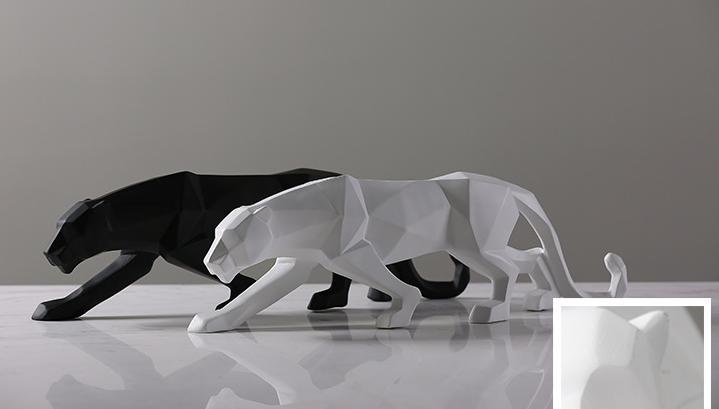 Modern Abstract Black Panther Sculpture - Lootario