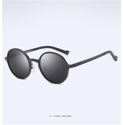 Aluminum Magnesium Sunglasses Full Frame Men And Women Round Frame - Lootario