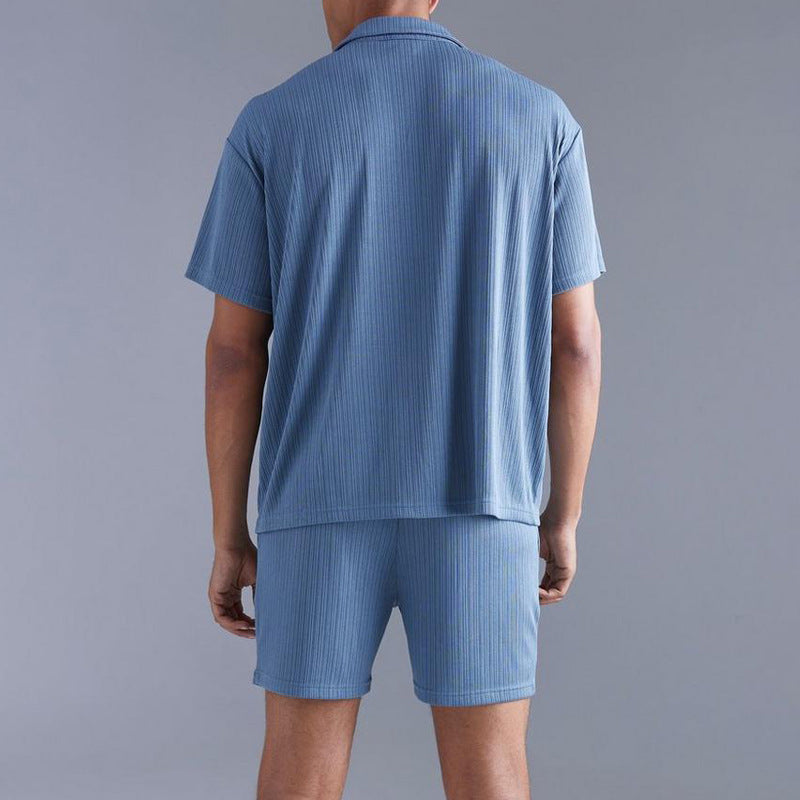 Men's Shirt & Shorts Set - Sapphire Blue | Lootario - Lootario