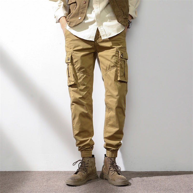 Overalls Men's Multi-pocket Casual Trousers Slim-fitting Ankle-tied Loose - Lootario