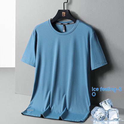 Summer Ice Silk Quick-drying Loose Breathable Short Sleeve - Lootario