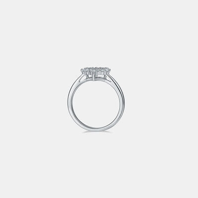 Moissanite 925 Sterling Silver Heart Ring - Lootario