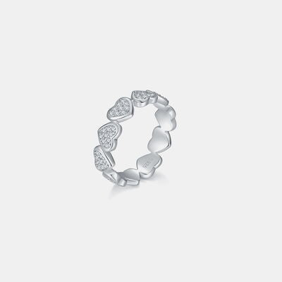 Moissanite 925 Sterling Silver Heart Shape Ring - Lootario