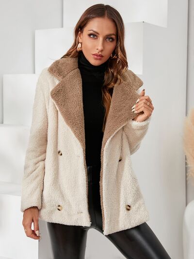 Lootario Fuzzy Button-Up Coat: Soft Lined, Elegant Winter Chic - Lootario