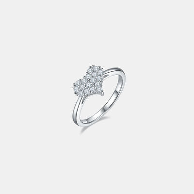 Moissanite 925 Sterling Silver Heart Ring - Lootario
