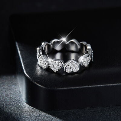Moissanite 925 Sterling Silver Heart Shape Ring - Lootario